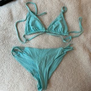 Frankie’s bikini set teal, both size M